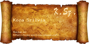 Koza Szilvia névjegykártya