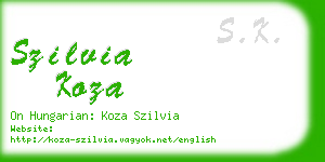 szilvia koza business card